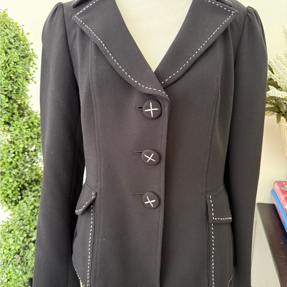 INC International Concepts Black Blazer and Pants (Suit) with Contrast Stitching